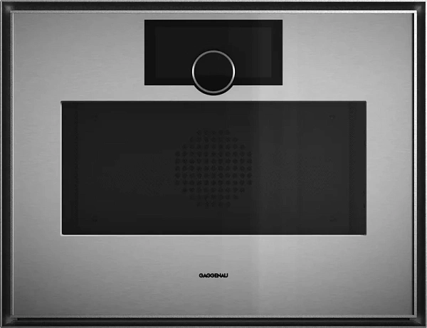 Gaggenau GM451120 — Комбинированный духовой шкаф с микроволнами Петли двери слева, нержавеющая сталь за дымчатым стеклом